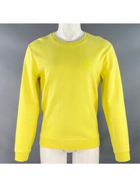 A.P.C. Size M No Fun Neon Yellow Cotton Crew Neck Sweatshirt